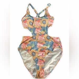 Juicy Couture Floral Cutout One Piece Swimsuit 1X NWT